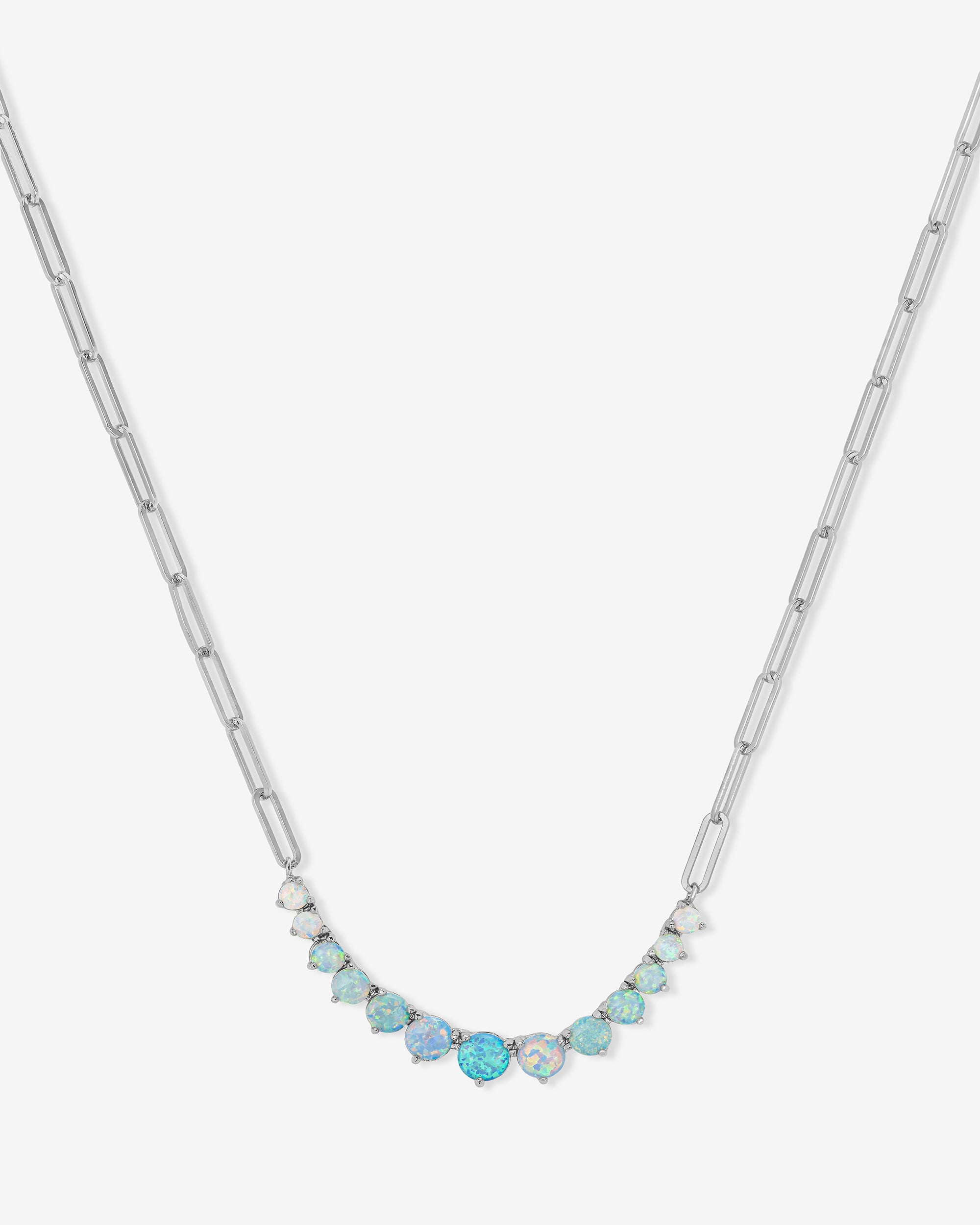 Not Your Basic Graduated Ombré Samantha Tennis Necklace - Silver|Blue Opal Ombré