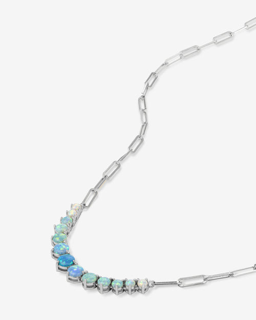 Not Your Basic Graduated Ombré Samantha Tennis Necklace - Silver|Blue Opal Ombré