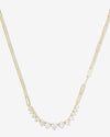 Not Your Basic Graduated Samantha Tennis Necklace - Gold|White Diamondettes