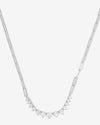 Not Your Basic Graduated Samantha Tennis Necklace - Silver|White Diamondettes