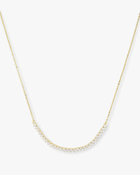 Baby Not Your Basic Tennis Chain Necklace - Gold|White Diamondettes