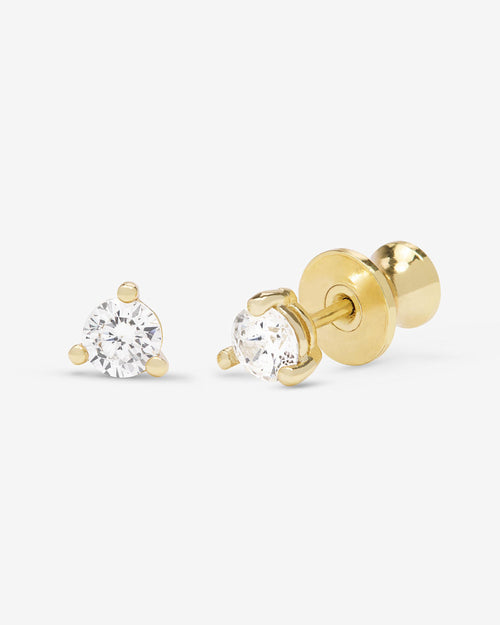 Not Your Basic 4mm Studs - Gold|White Diamondettes