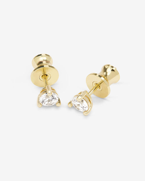 Not Your Basic 4mm Studs - Gold|White Diamondettes