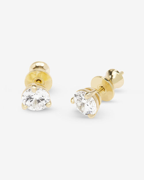 Not Your Basic 6mm Studs - Gold|White Diamondettes