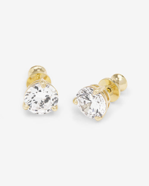 Not Your Basic 8mm Studs - Gold|White Diamondettes