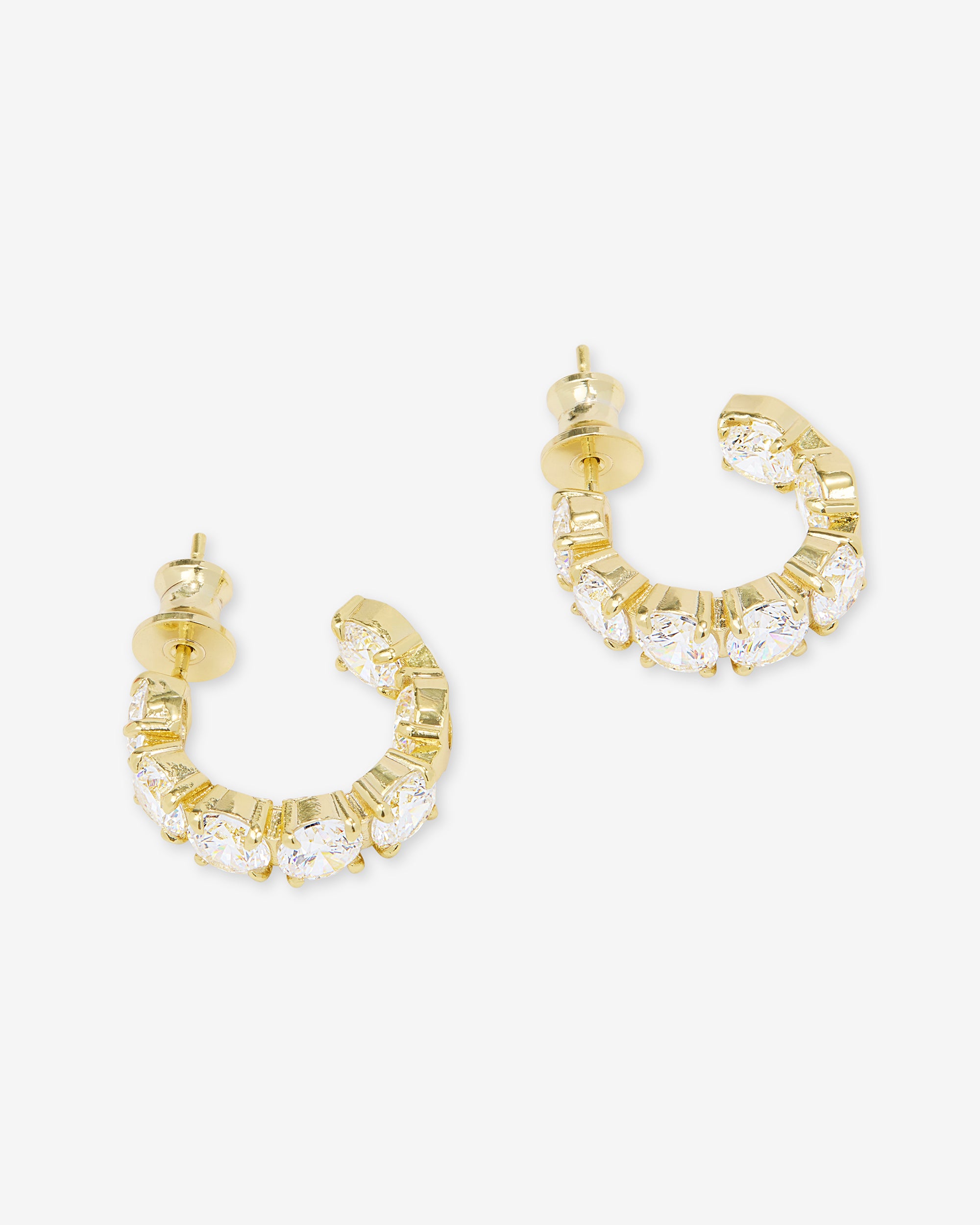 "Oh She Fancy" Hoops .75" - Gold|White Diamondettes