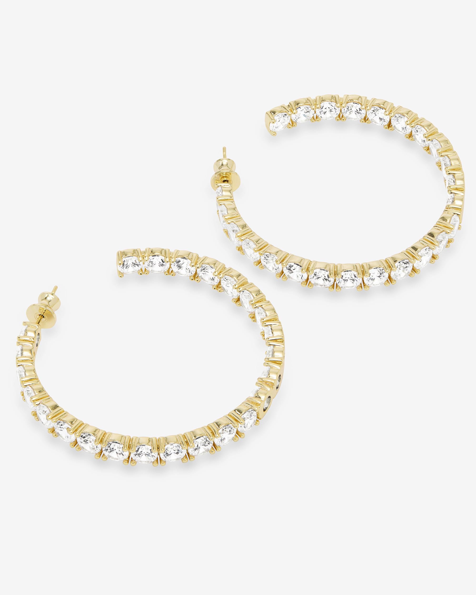 "Oh She Fancy" Hoops 2" - Gold|White Diamondettes