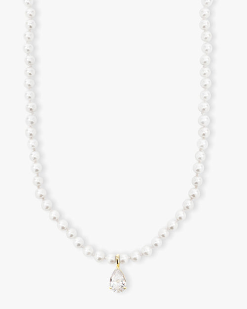 Perfect Pearl Teardrop Choker - Gold