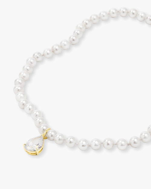 Perfect Pearl Teardrop Choker - Gold