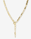 Pavé XL Serpent Lariat - Gold|White Diamondettes