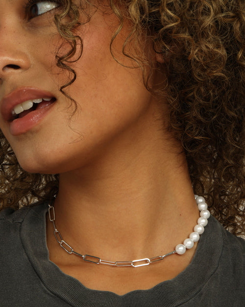 Samantha Half Chain Pearl Necklace 15