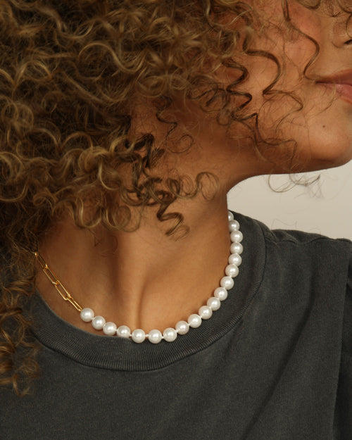 Samantha Half Chain Pearl Necklace 15