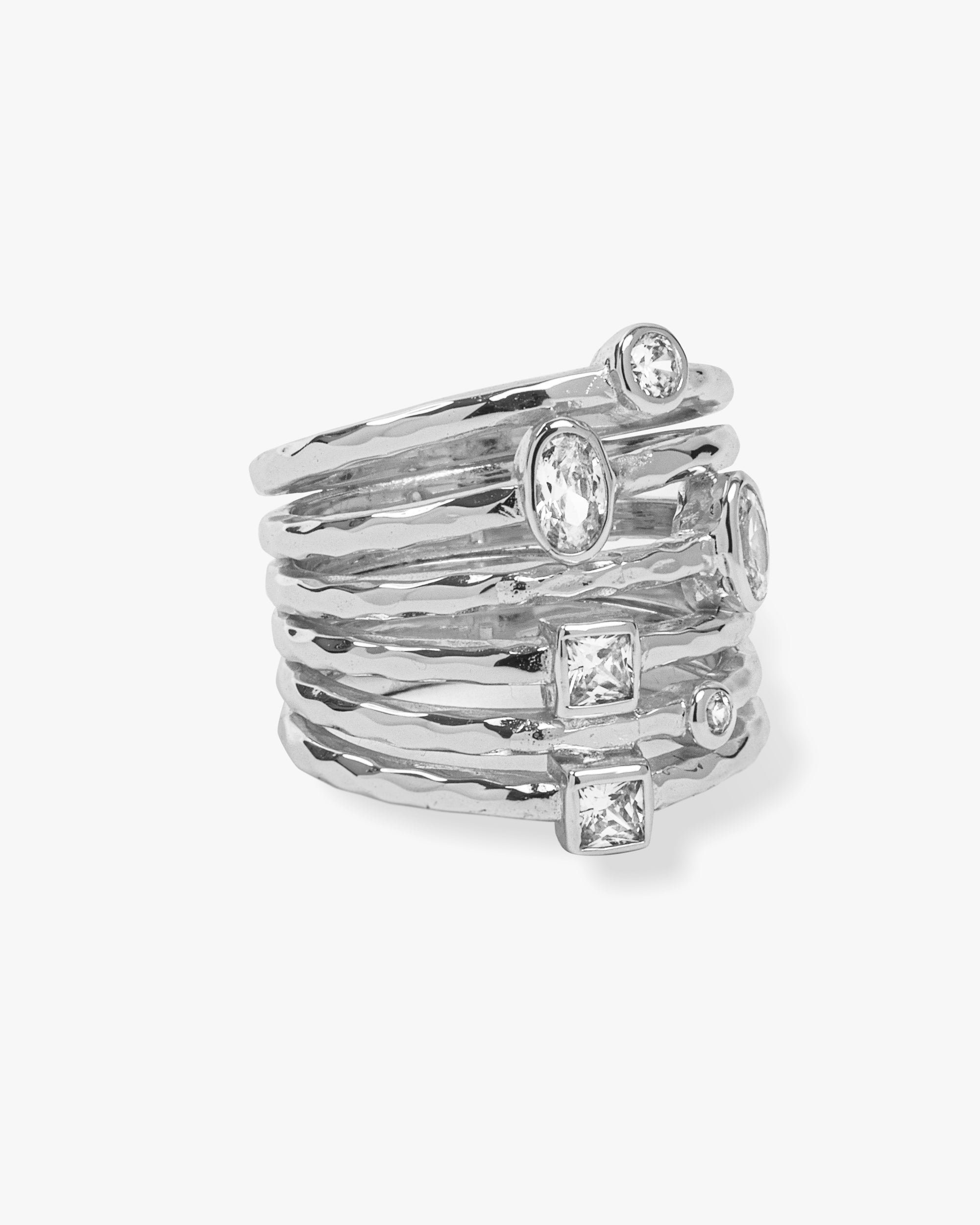 Monroe Ring - Silver|White Diamondettes