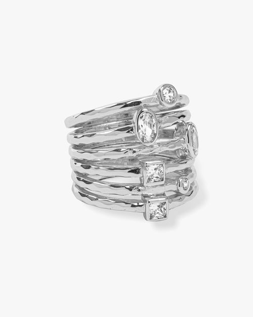 Monroe Ring - Silver|White Diamondettes