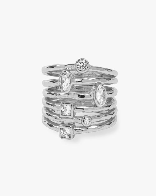 Monroe Ring - Silver|White Diamondettes