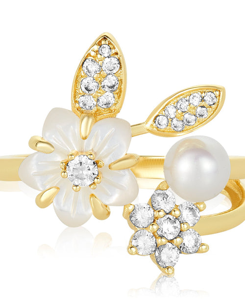 Star Lily Ring - Gold|White Diamondettes