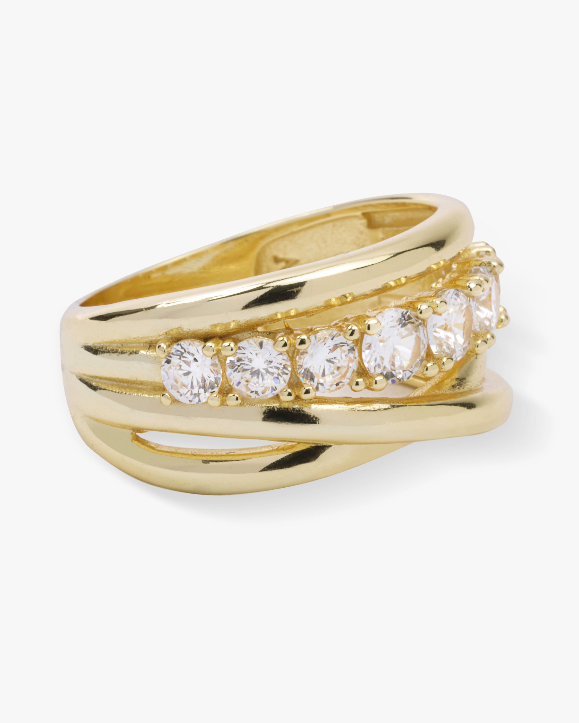 "Oh She Fancy" Stacked Diamond Ring - Gold|White Diamondettes