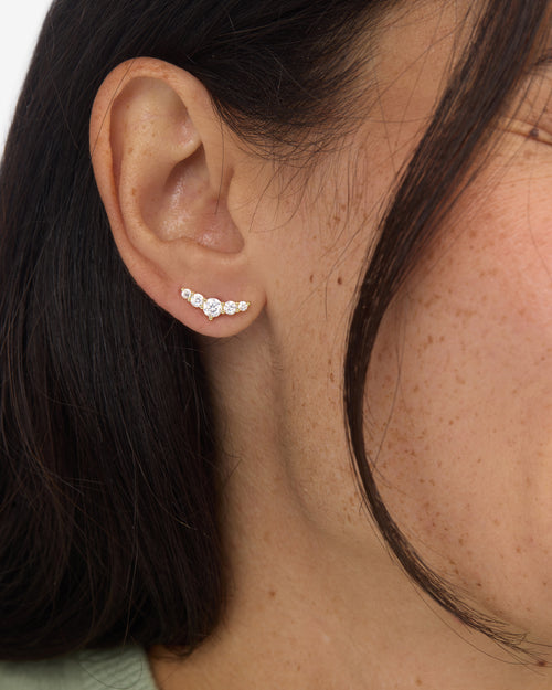 Radiant Studs - Gold|White Diamondettes