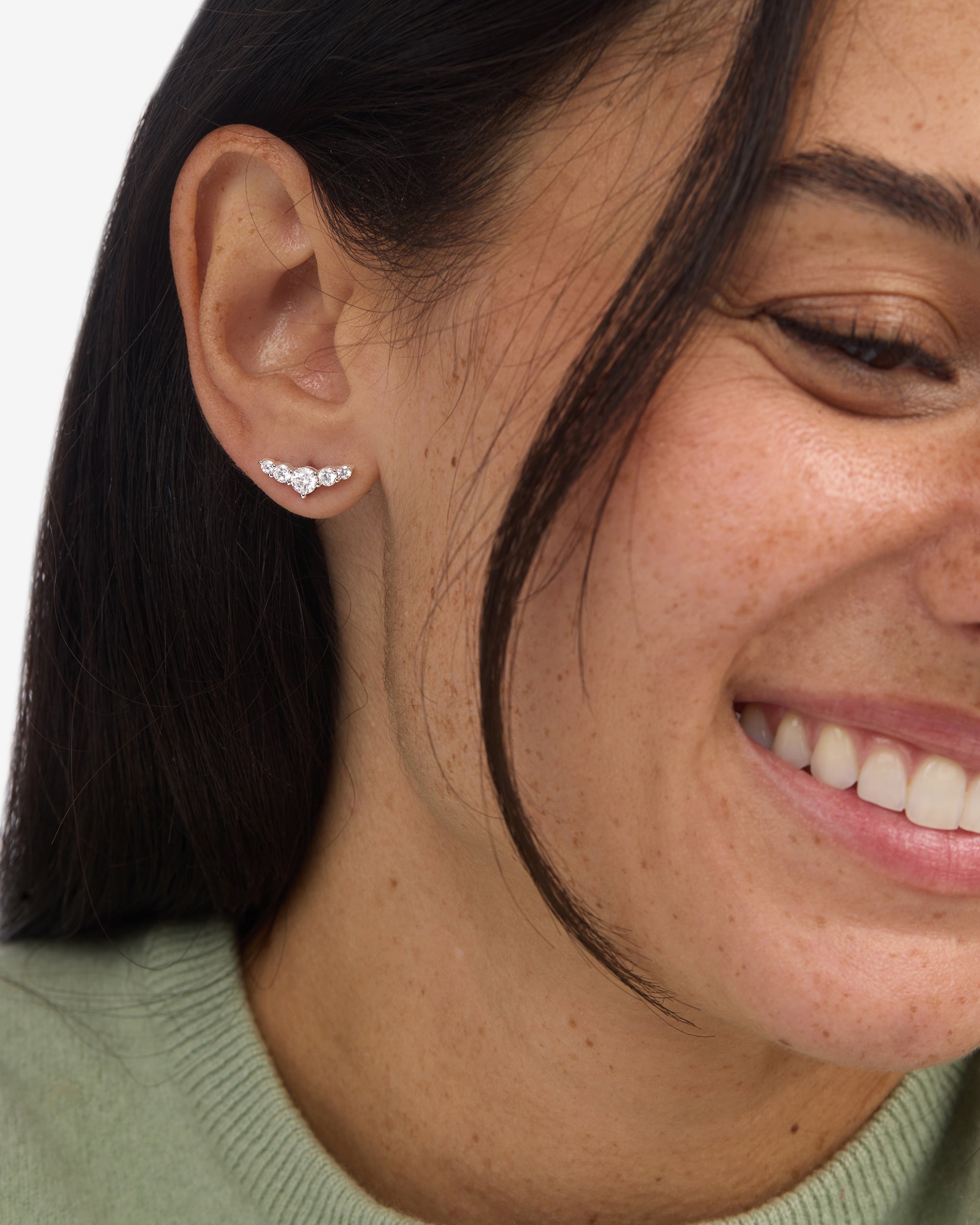 Radiant Studs - Silver|White Diamondettes