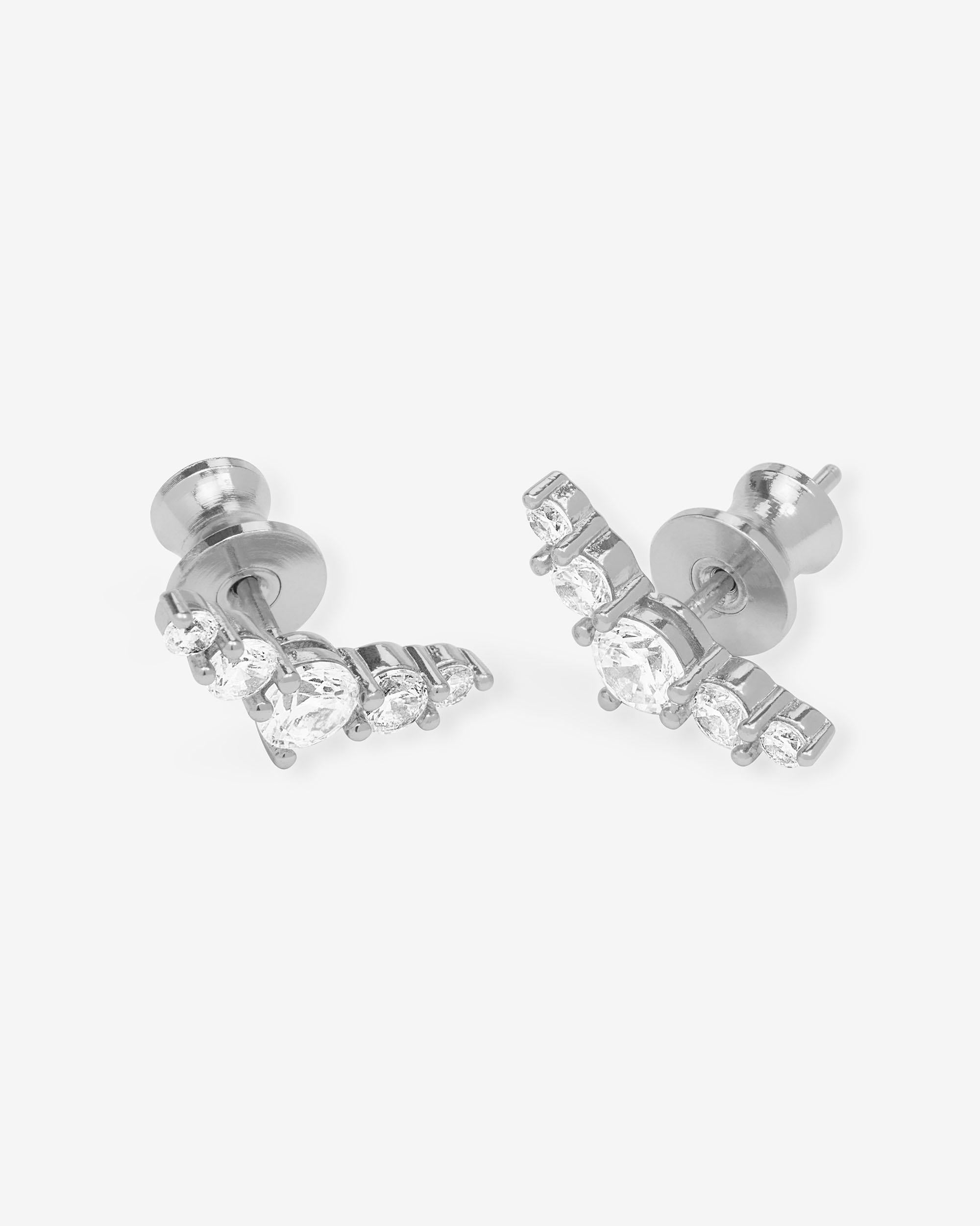 Radiant Studs - Silver|White Diamondettes