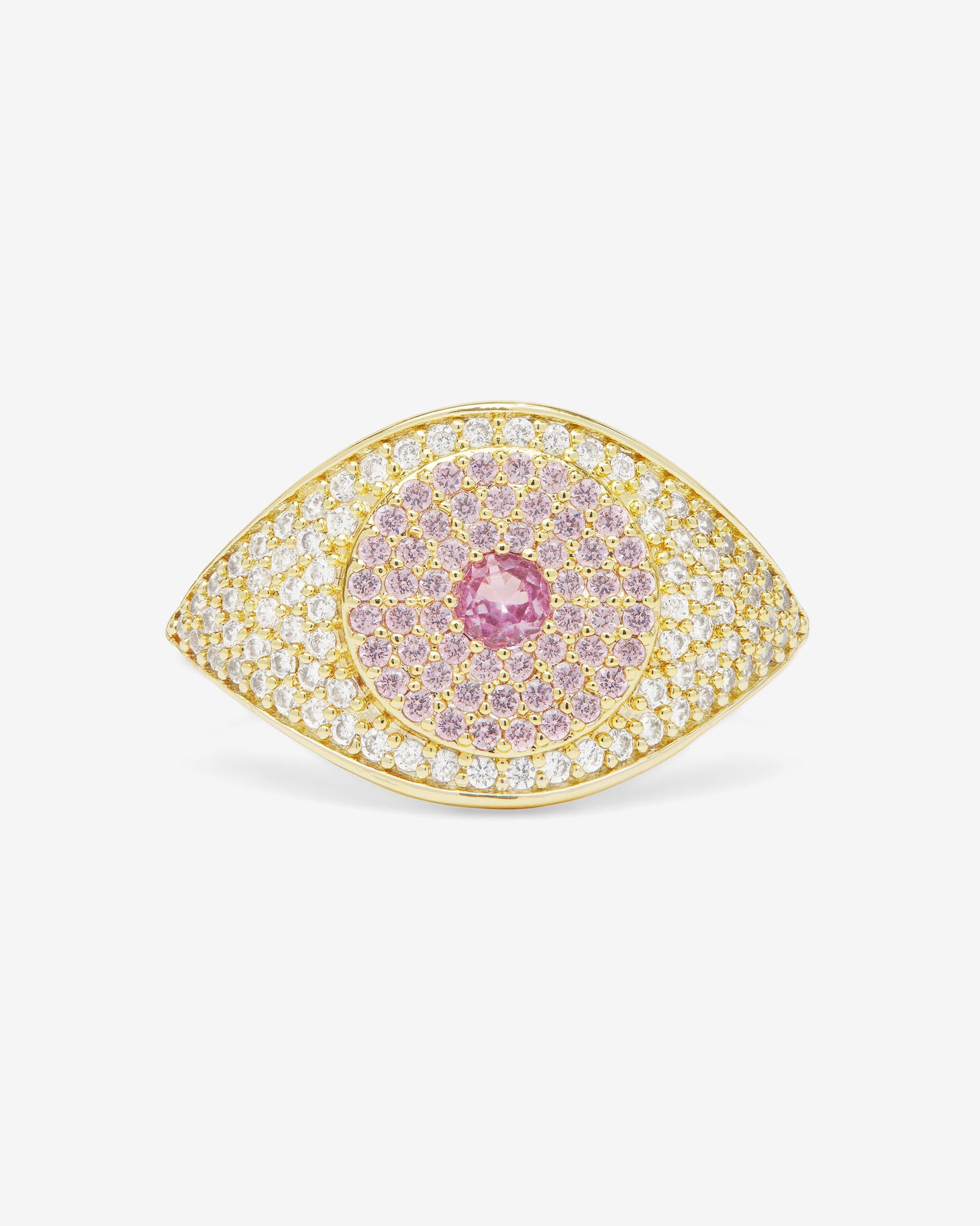 Rose Evil Eye Ring - Gold|Pink Sapphire