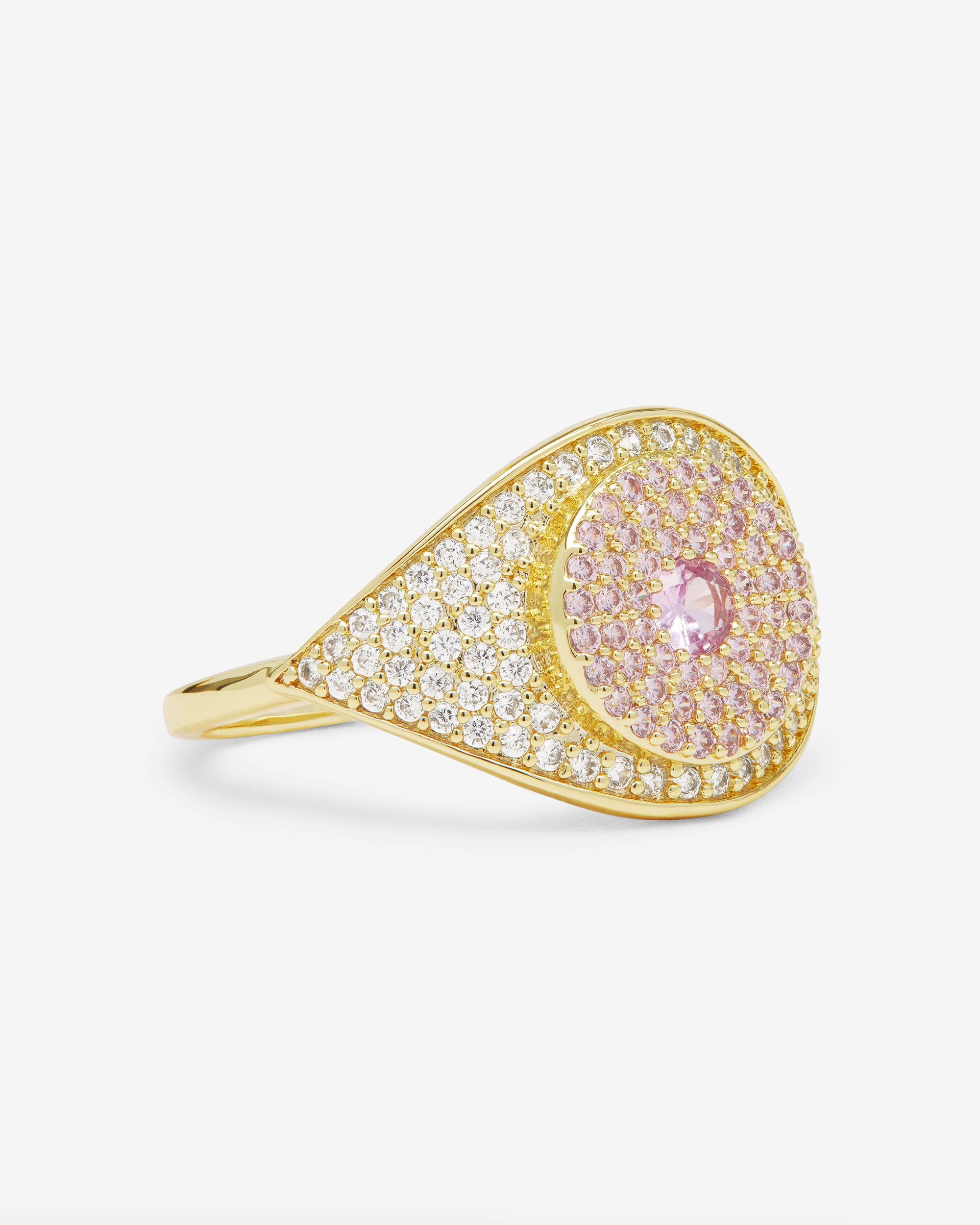 Rose Evil Eye Ring - Gold|Pink Sapphire