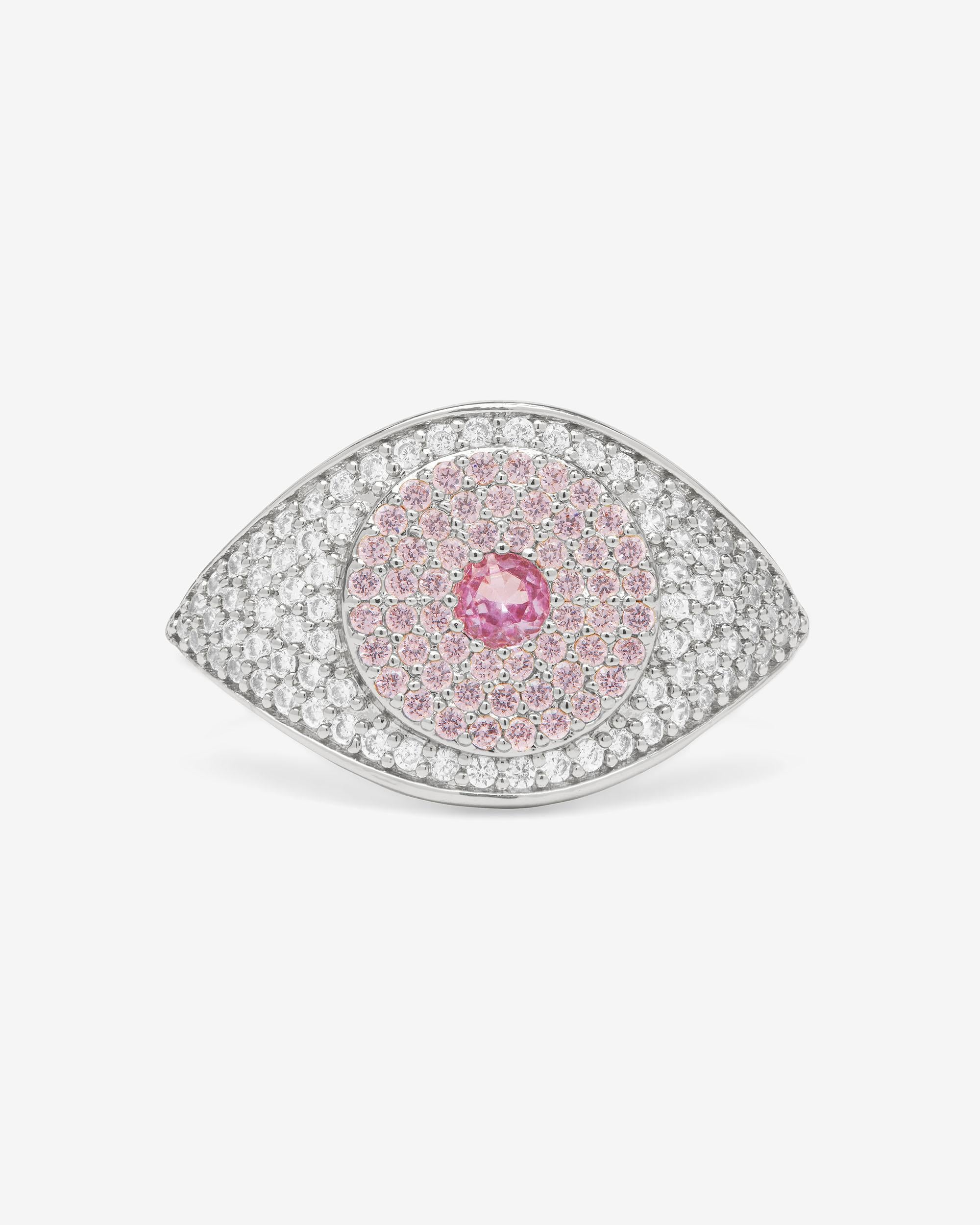 Rose Evil Eye Ring - Silver|Pink Sapphire