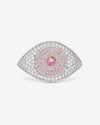 Rose Evil Eye Ring - Silver|Pink Sapphire