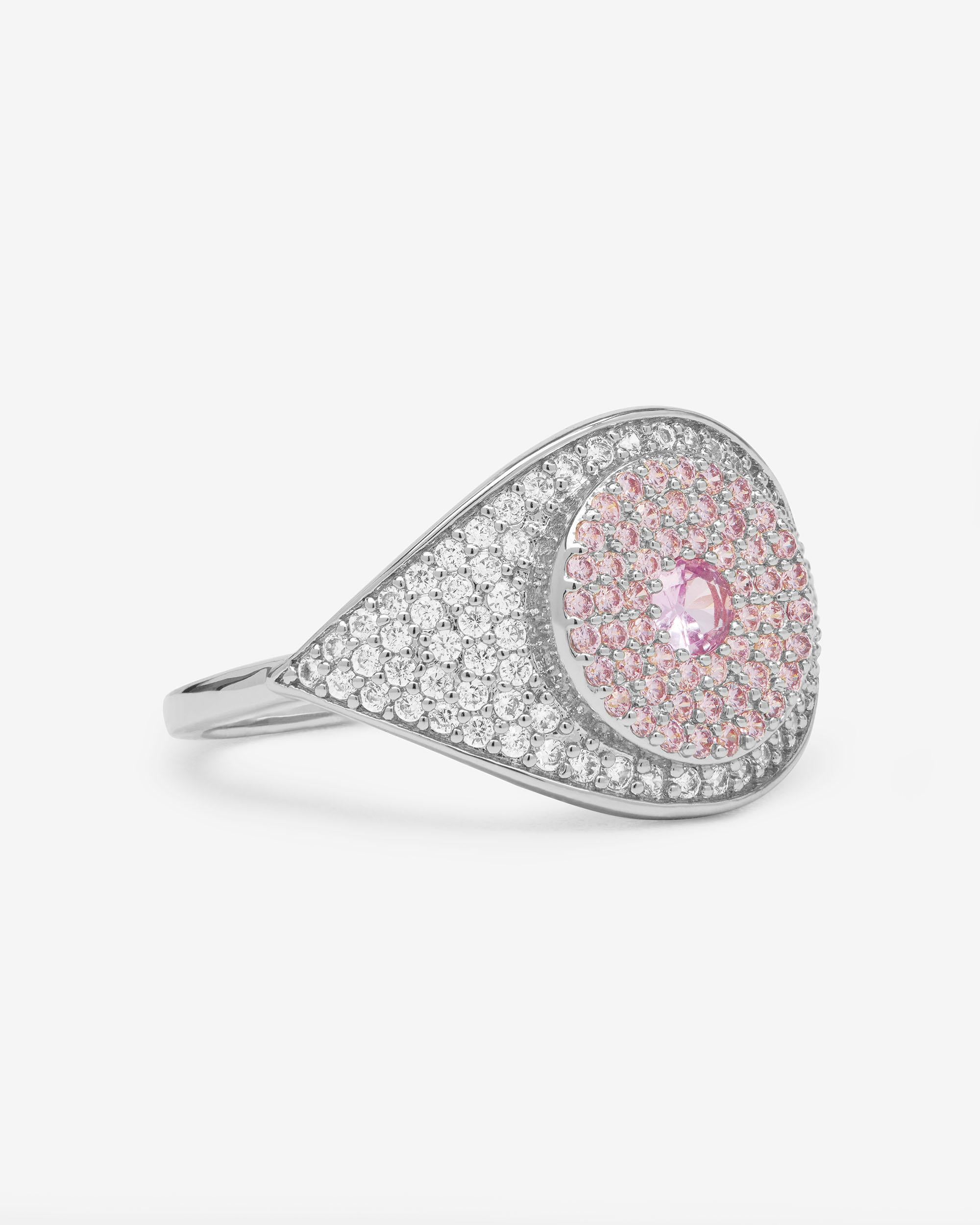 Rose Evil Eye Ring - Silver|Pink Sapphire