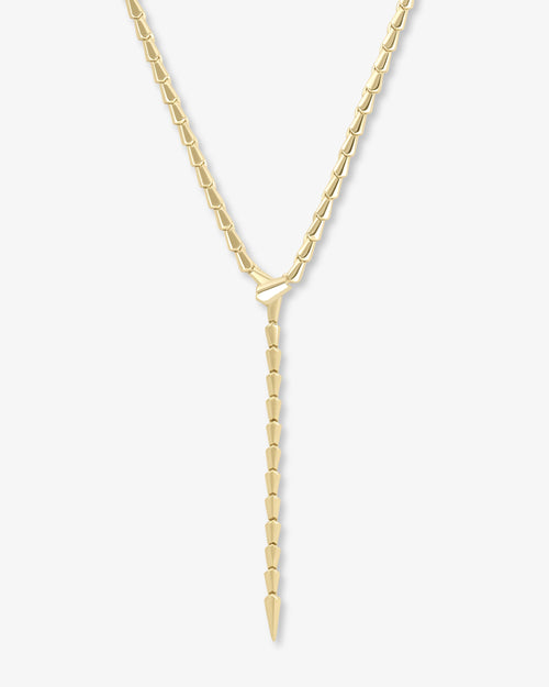 Serpent Lariat Necklace - Gold