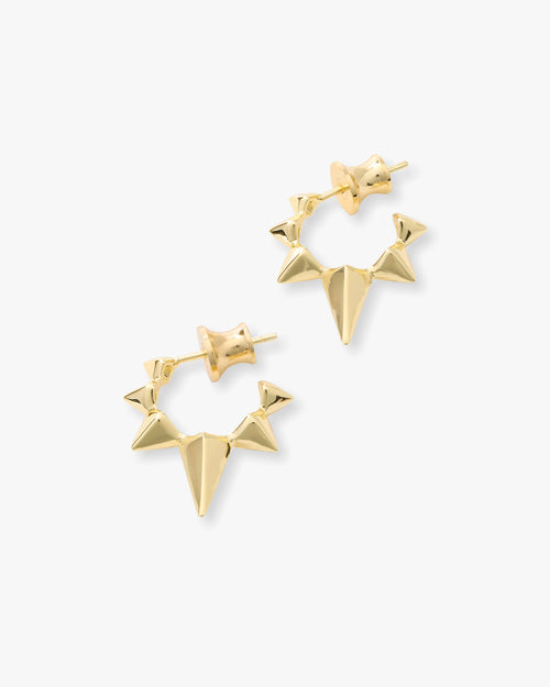 Gabriella Spiked Hoops - Gold