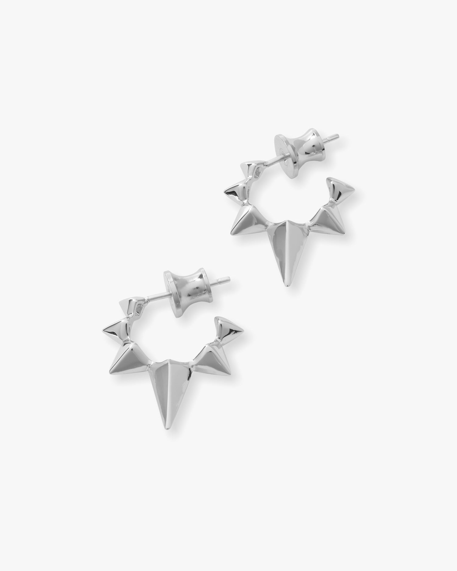 Gabriella Spiked Hoops - Silver