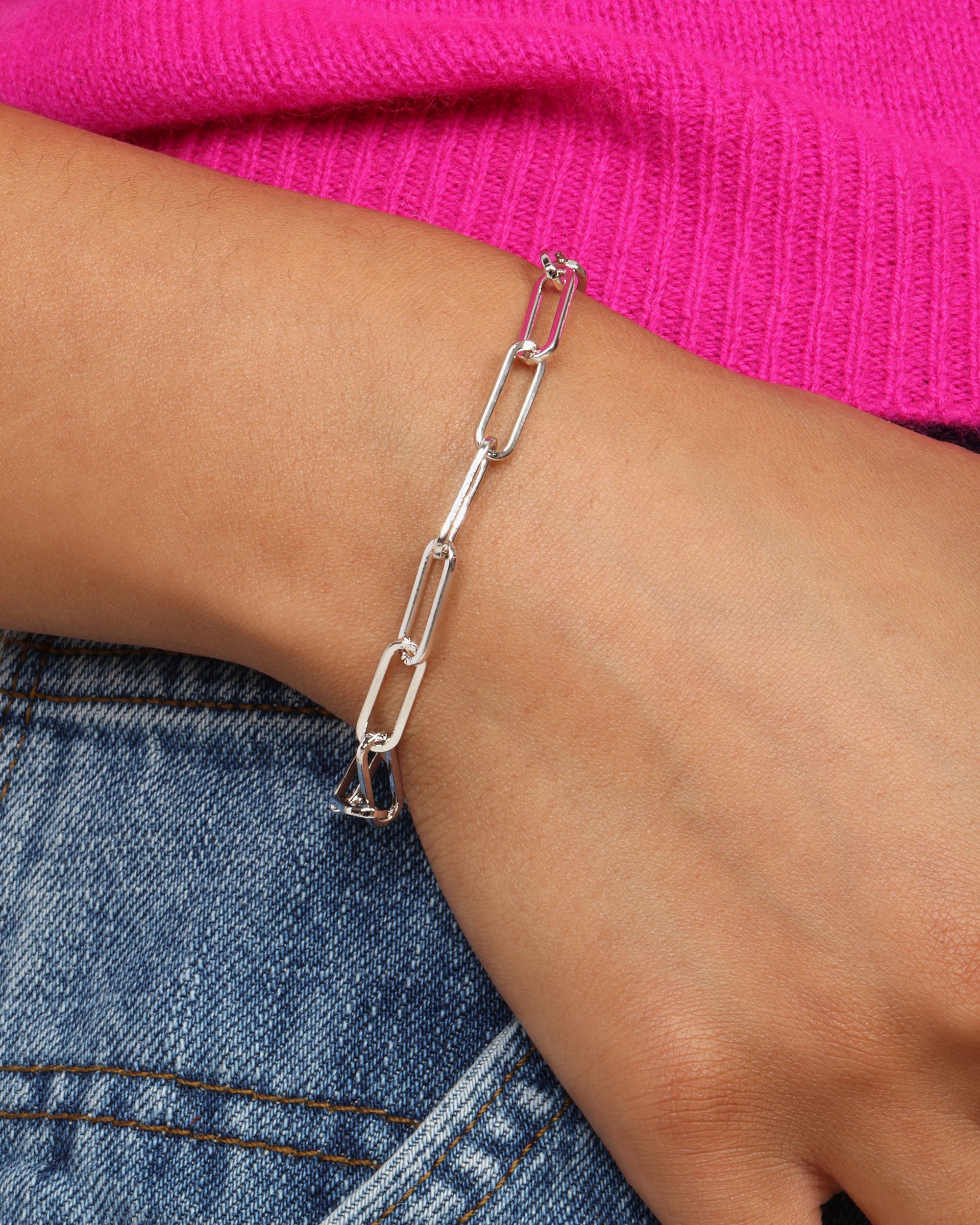 Samantha Chain Link Bracelet - Silver