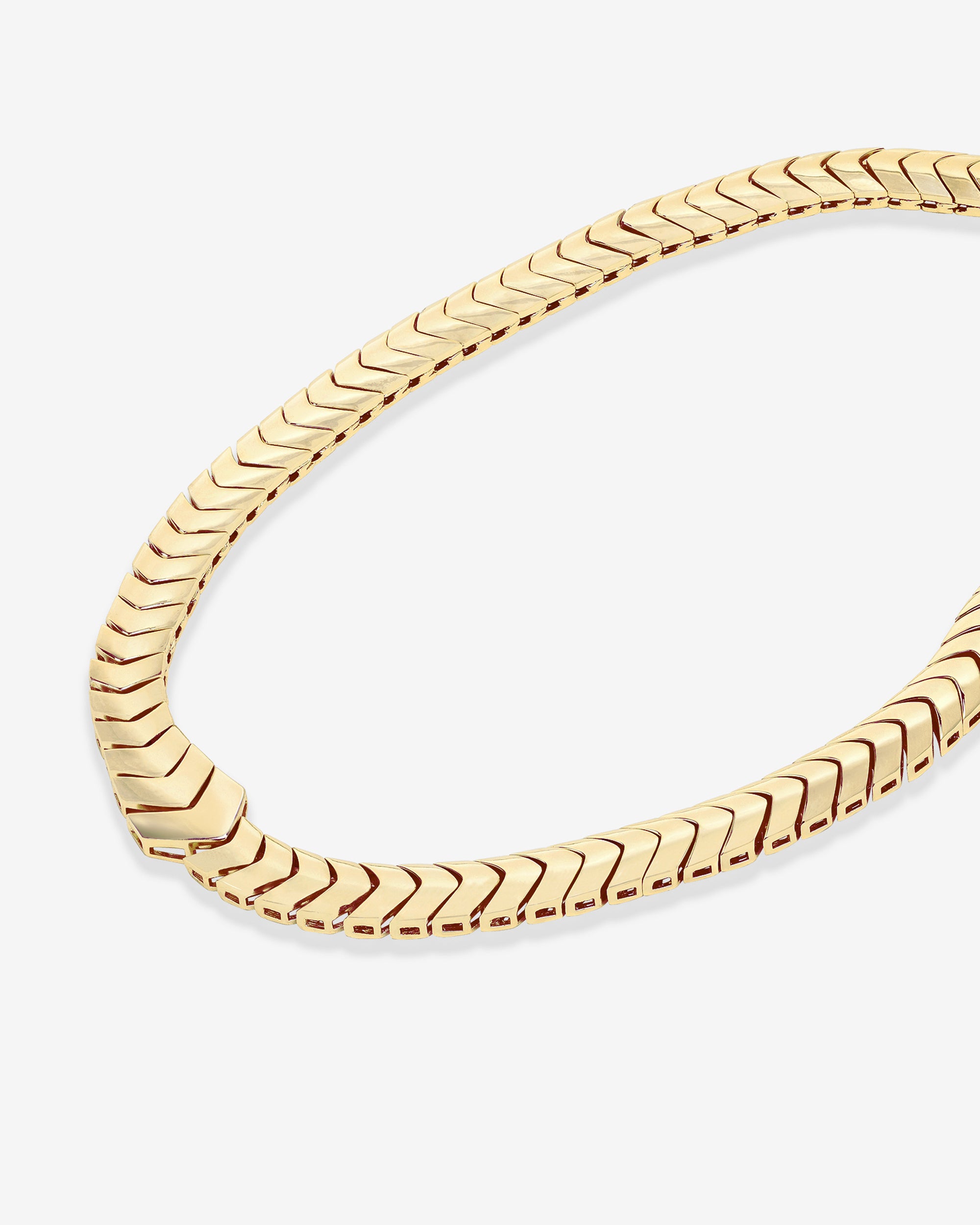 Serpent Herringbone Collar 18" - Gold