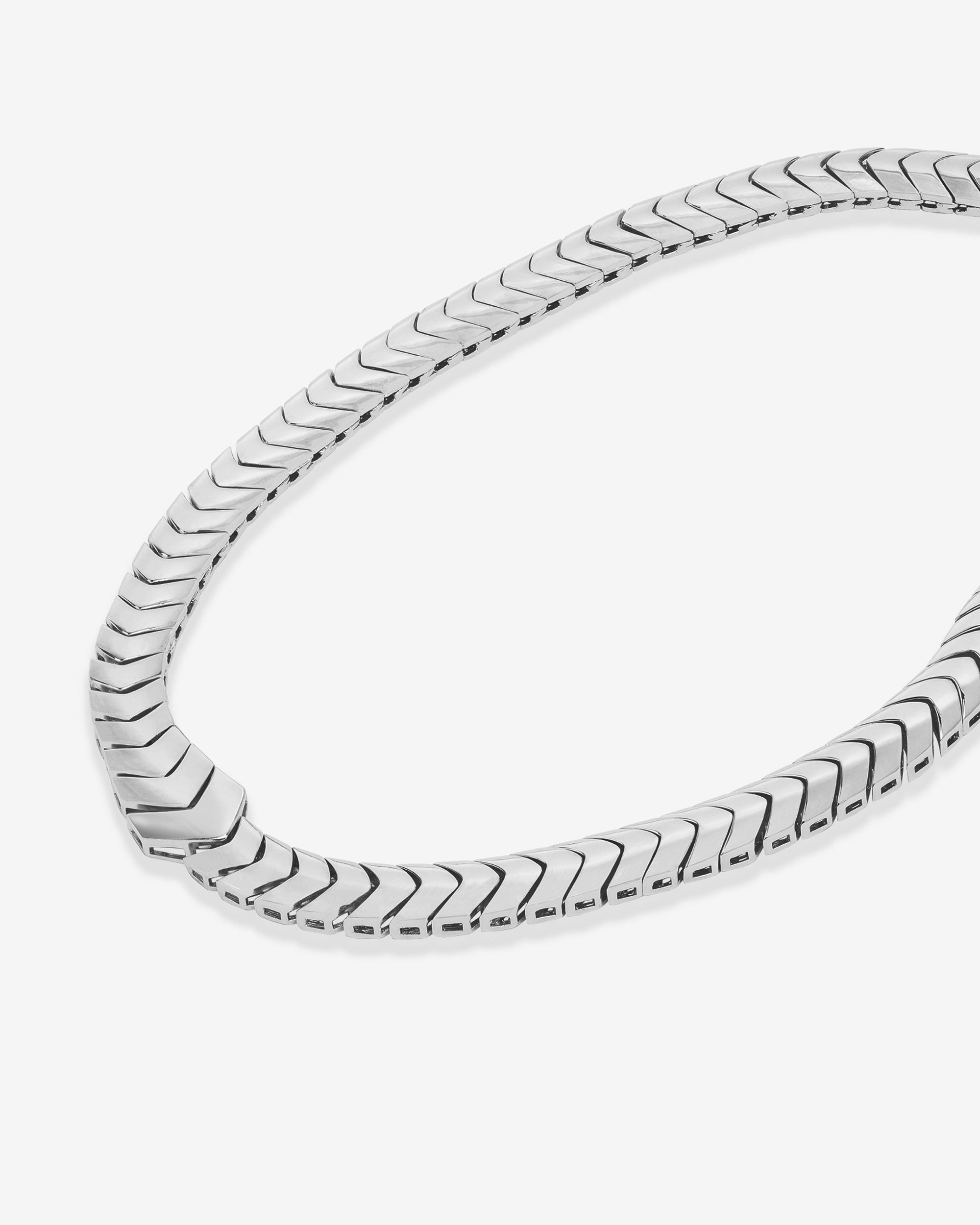 Serpent Herringbone Collar 18" - Silver