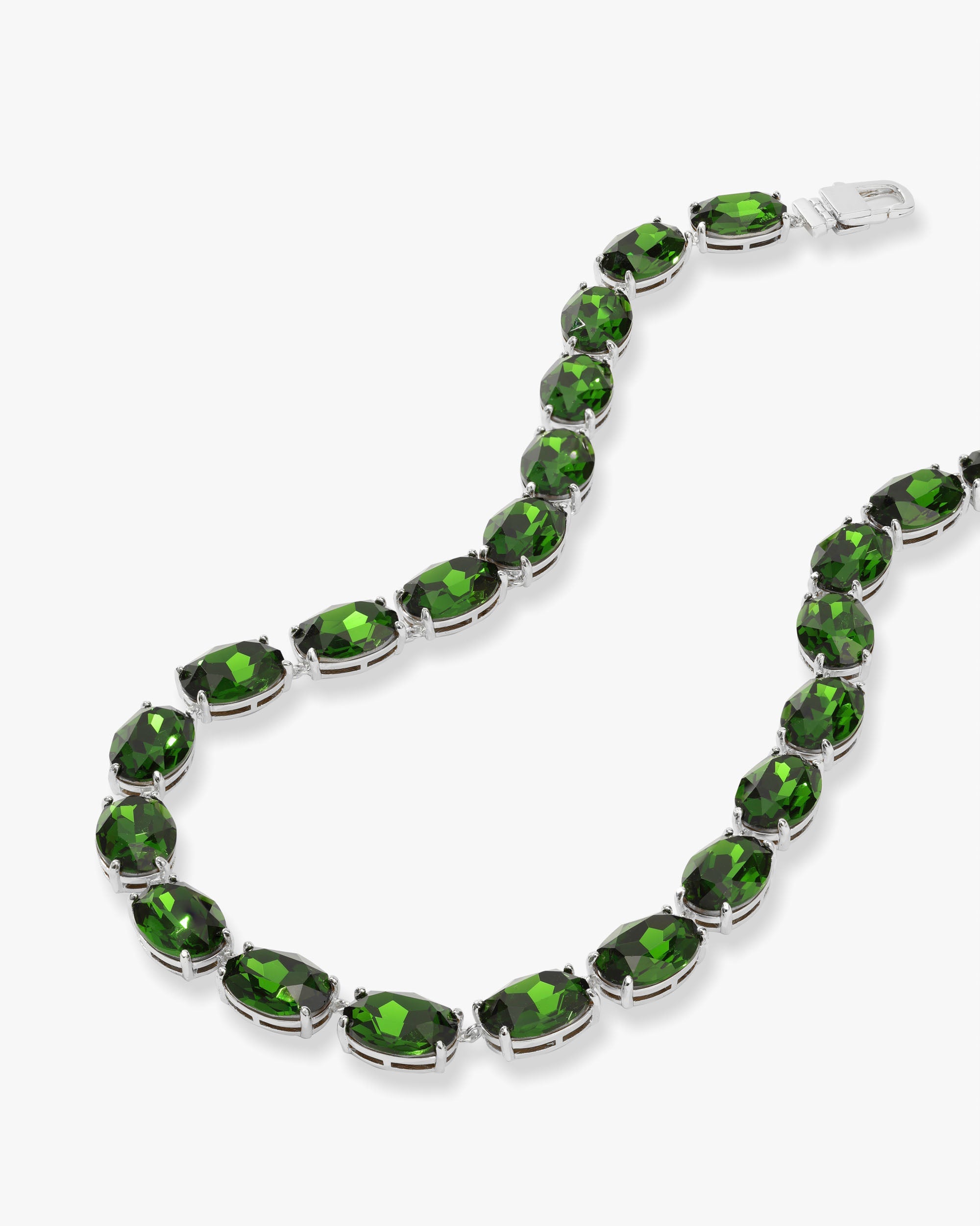 She's a Gem Tennis Necklace - Silver|Emerald