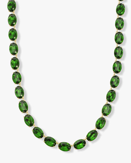 She's a Gem Tennis Necklace - Gold|Emerald