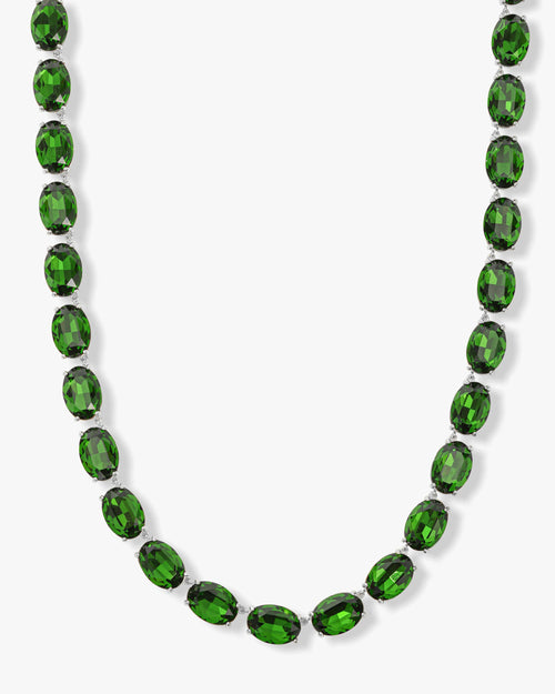 She's a Gem Tennis Necklace - Silver|Emerald