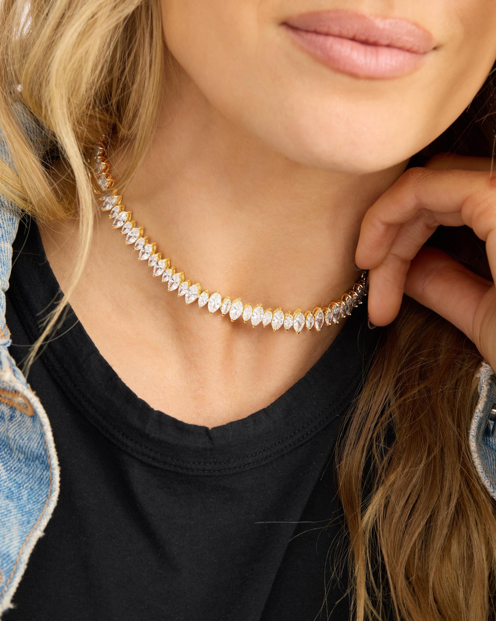 Silver and gold choker necklace online