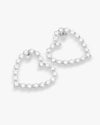 She's an Icon Heart Earrings - Silver|White Diamondettes