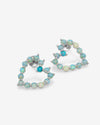 She's an Icon Baby Heart Earrings - Silver|Blue Opal Ombré