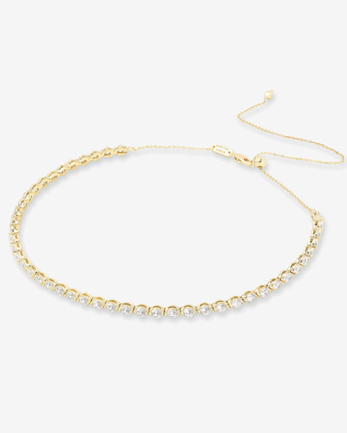 She's an Icon Tennis Choker - Gold|White Diamondettes