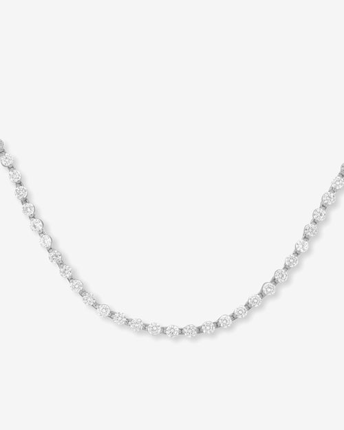 She's an Icon Tennis Choker - Silver|White Diamondettes