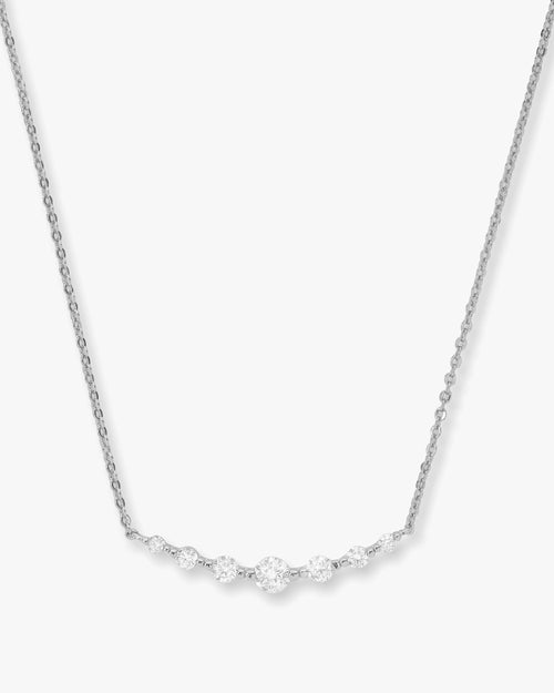 She's an Icon Multi Stone Pendant Necklace - Silver|White Diamondettes