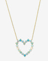 She's an Icon Ombré Heart Necklace - Gold|Blue Opal Ombré