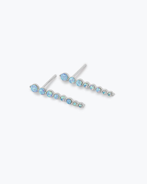 She's an Icon Dagger Earrings - Silver|Blue Opal