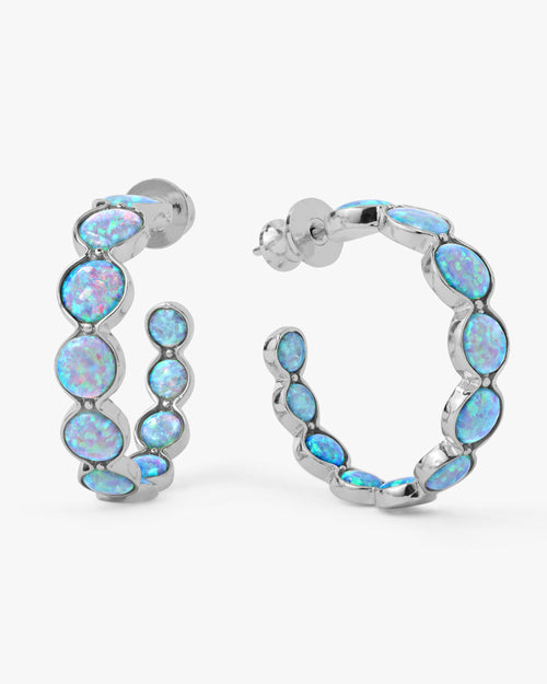 She's an Icon Blue Opal Hoops 1