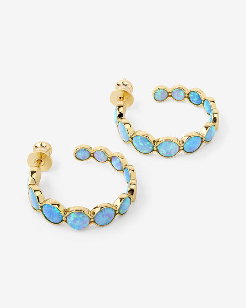 She's an Icon Blue Opal Hoops 1