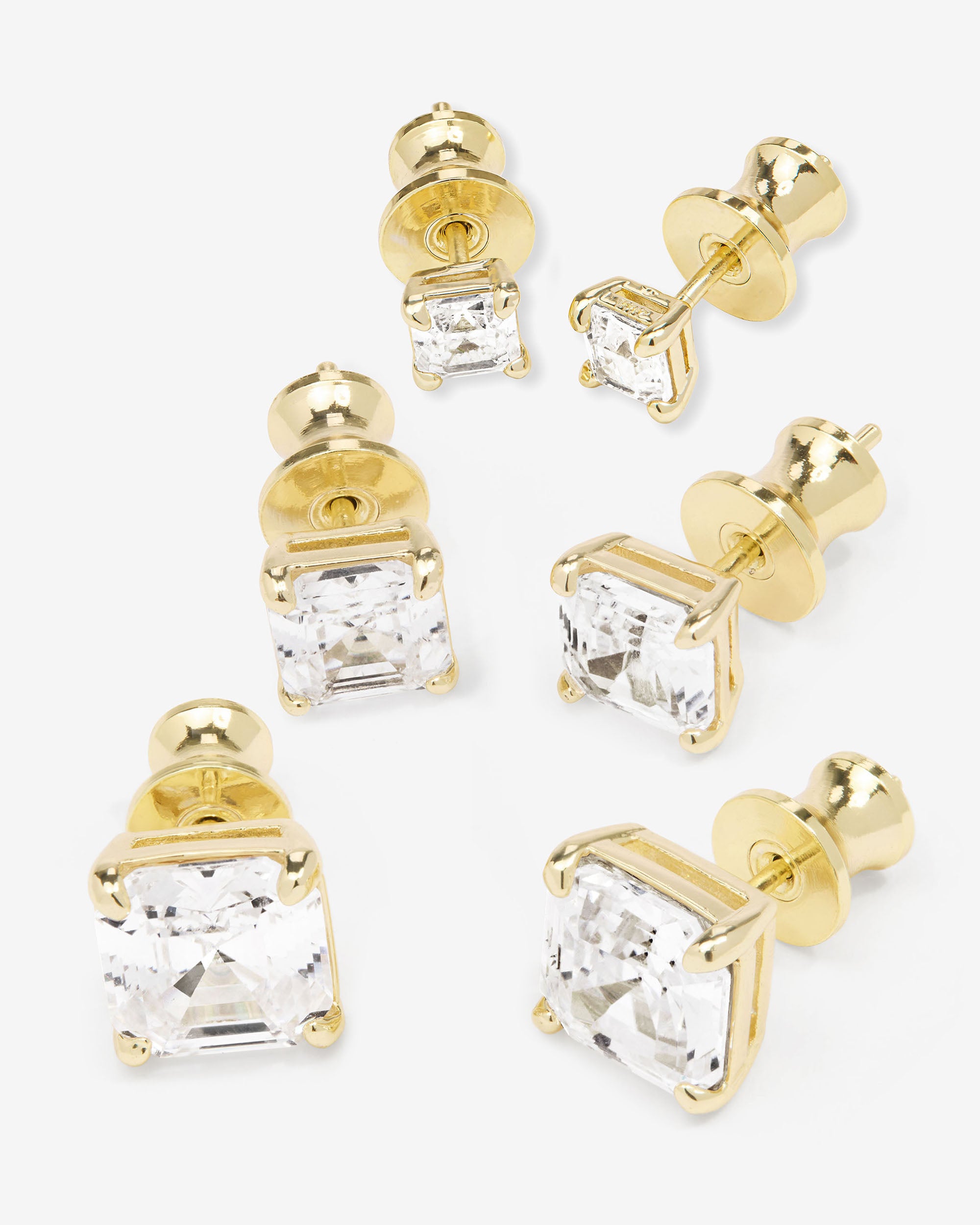 The Queen's Stud Set - Gold|White Diamondettes