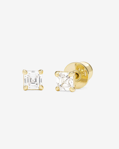 The Queen's 4mm Studs - Gold|White Diamondettes